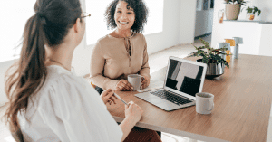 An HR generalist working together with a colleague